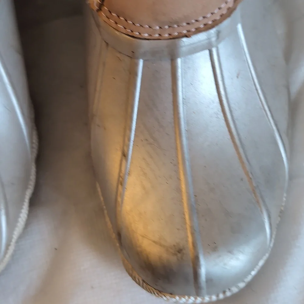 Sperry Top Sider Saltwater 2-Eye Nubuck Duck Rain Winter Pink + Silver